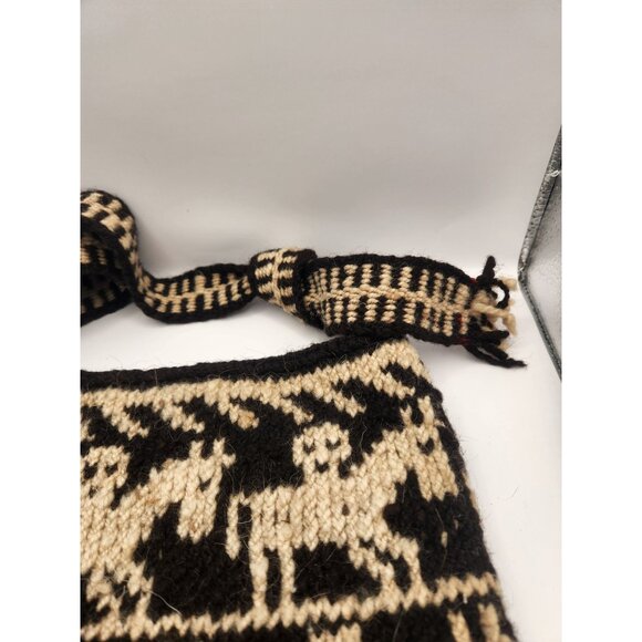 Vintage Hand Crafted Over the Shoulder Strap WOOL PERUVIAN POUCH / Excellent Con - Picture 2 of 5